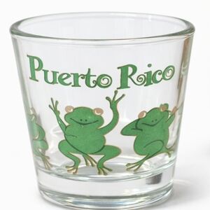Puerto Rico Shot Glass 2.5" Tall 3 Frogs